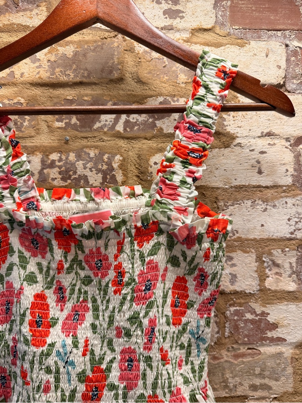 Kate Spade New York floral smocked midi dress - Picture 2 of 6